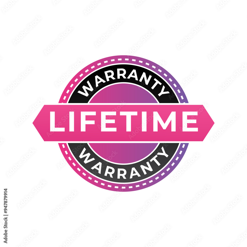Obraz premium Lifetime Warranty - Stamp, Imprint, Seal Template. Vector Stock Illustration