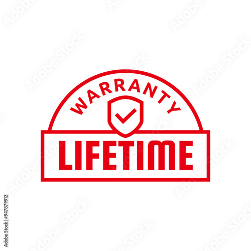 Lifetime Warranty - Stamp, Imprint, Seal Template. Vector Stock Illustration