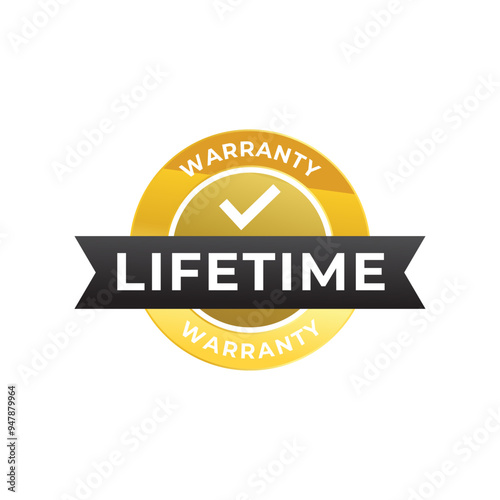 Lifetime Warranty - Stamp, Imprint, Seal Template. Vector Stock Illustration