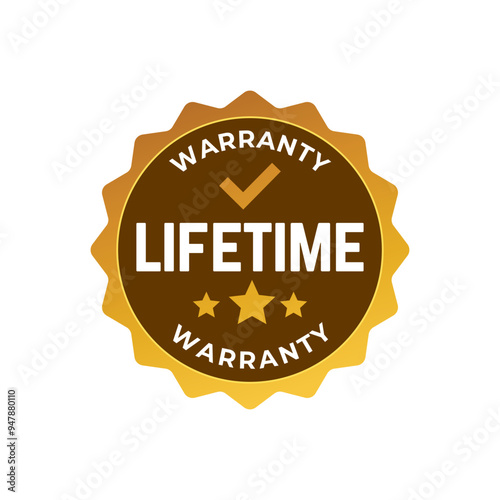 Lifetime Warranty - Stamp, Imprint, Seal Template. Vector Stock Illustration