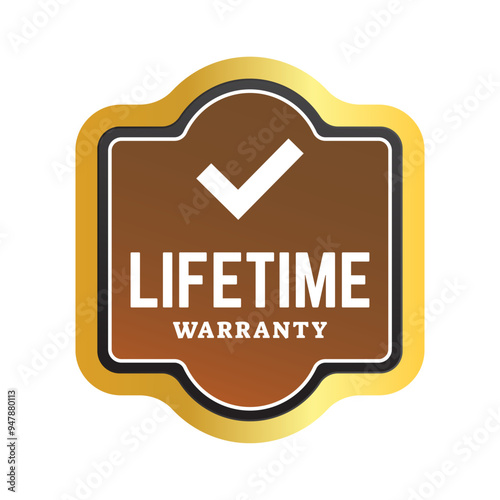 Lifetime Warranty - Stamp, Imprint, Seal Template. Vector Stock Illustration