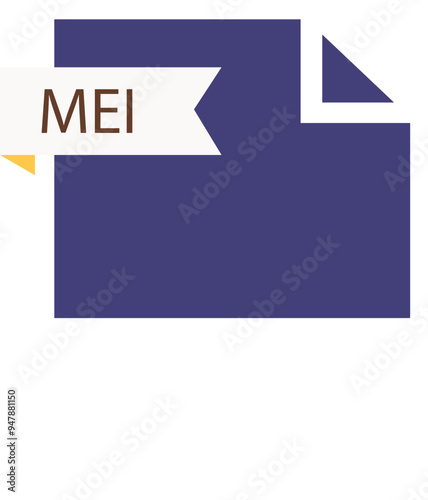 MEI File format icon roe color fill