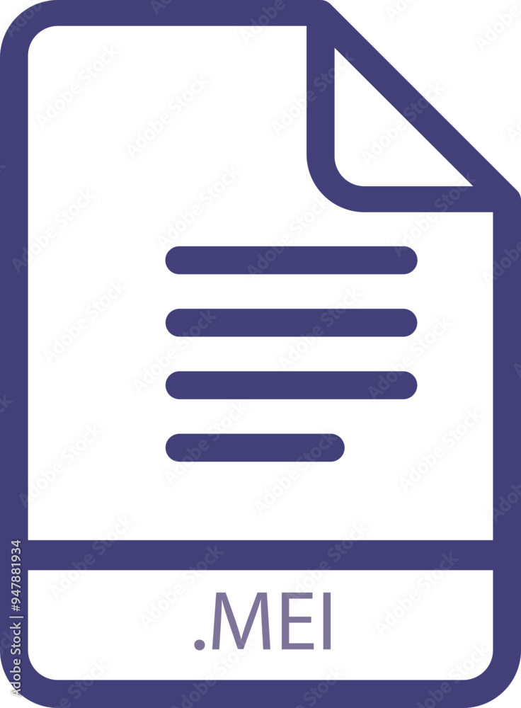 MEI File minimal icon with symbol MEI File minimal icon with symbol