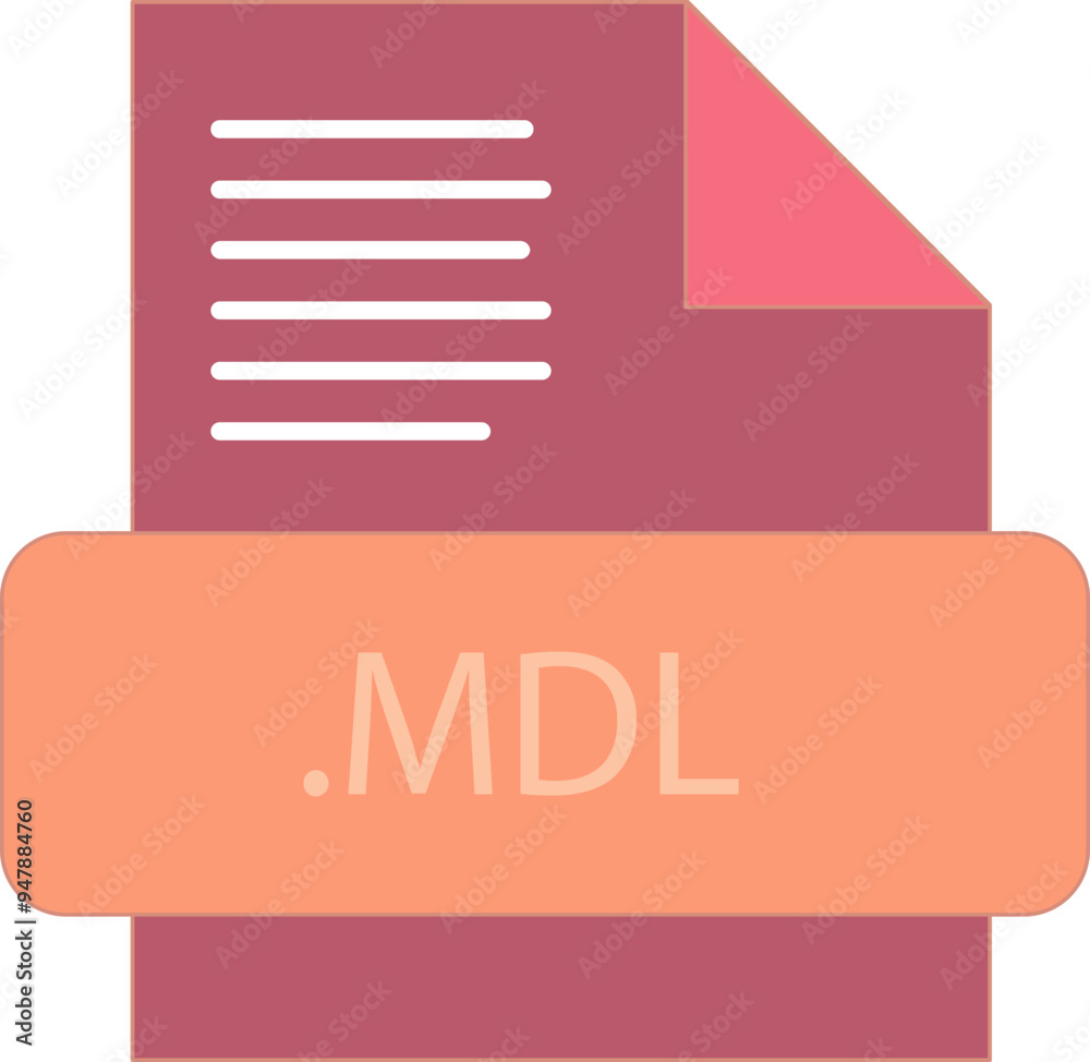 MDL File extension icon fill and bebes writting MDL File extension icon fill and bebes writting