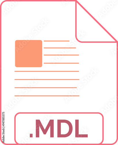 MDL File icon little lines outline photo