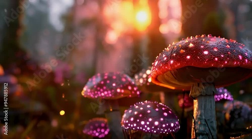 A fantastical, organic world featuring surreal plants and nature's imaginative creations, blending dreamlike elements with natural forms.