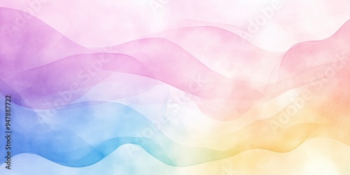 Serene Abstract Waves in Pastel Colors for Tranquil Art Backgrounds