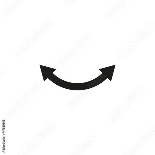Wallpaper Mural Dual semi circle arrow. Vector illustration. Semicircular curved double ended arrow. Torontodigital.ca