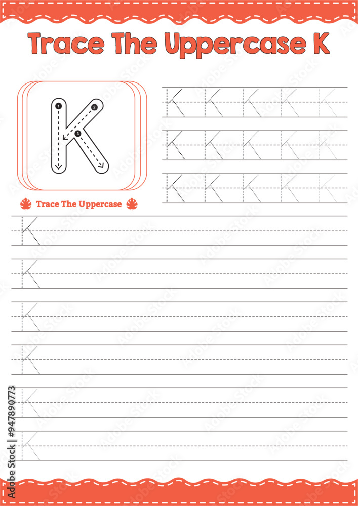 Trace The Uppercase Latter K Trace The Uppercase Latter K