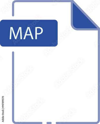 MAP File format minimal icon outline