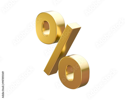 Obraz na płótnie 3d gold percentage sign