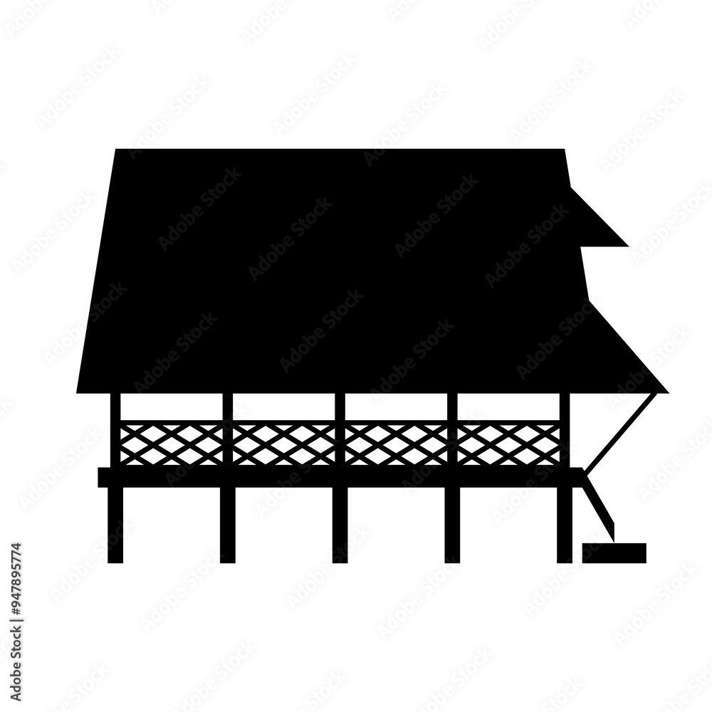 Maluku traditional house silhouette vector illustration design template elements, indonesian ancient architecture clip art
Maluku traditional house silhouette vector illustration design template elements, indonesian ancient architecture clip art