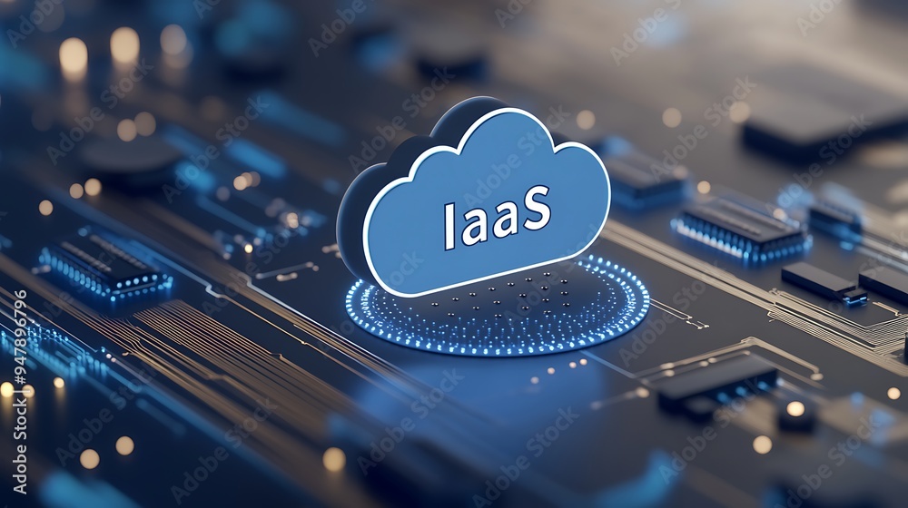 Cloud computing concept: Infrastructure as a Service (IaaS) icon on a ...