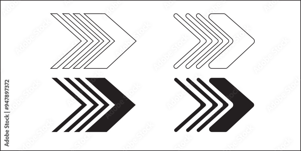 Arrow Icon Set Flat Design on White Background. Arrow Icon Set Flat Design on White Background.