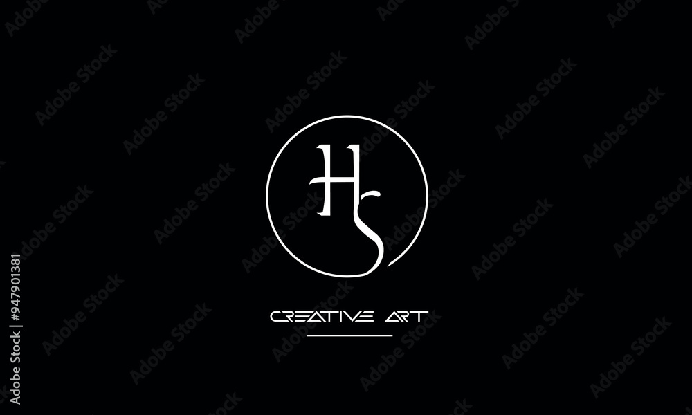 HS, SH, H, S abstract letters logo monogram HS, SH, H, S abstract letters logo monogram