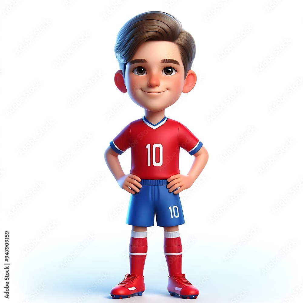 Hyper-Realistic 3D Portrait of a Young Footballer. Human people feelings expression concept Hyper-Realistic 3D Portrait of a Young Footballer. Human people feelings expression concept