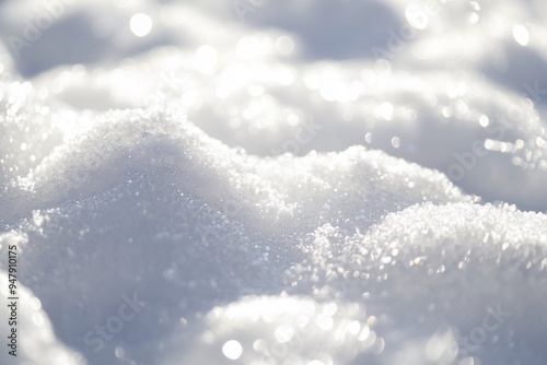  image is of a snowy field with a white blanket of snow covering the ground. The snow is very fine and powdery, giving the scene a serene and peaceful atmosphere