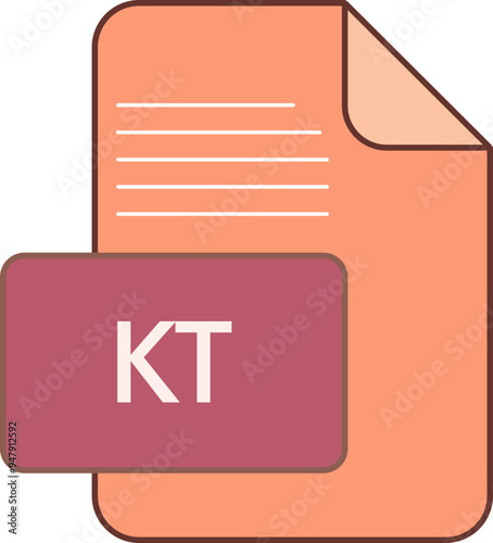 KT File extension icon little dot and color fill photo