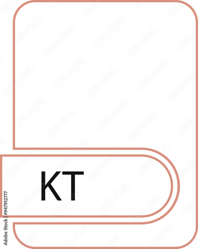 KT File format icon black outline and light color KT File format icon black outline and light color