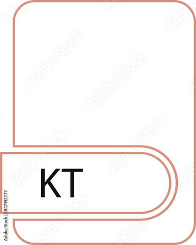 KT File format icon black outline and light color