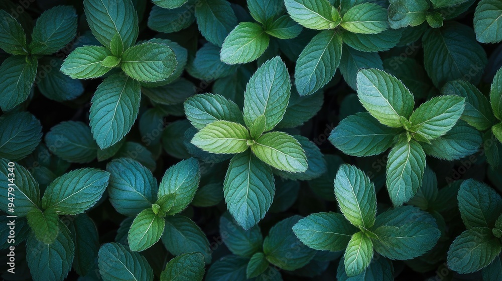 Dark green leaves top view Dark green leaves top view