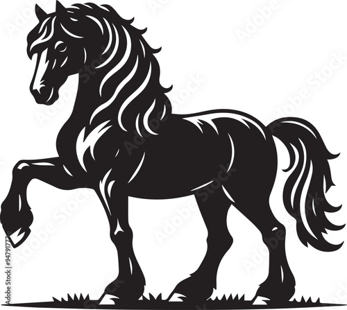 Horse Silhouette Vector icon, horse silhouette Vector illustration