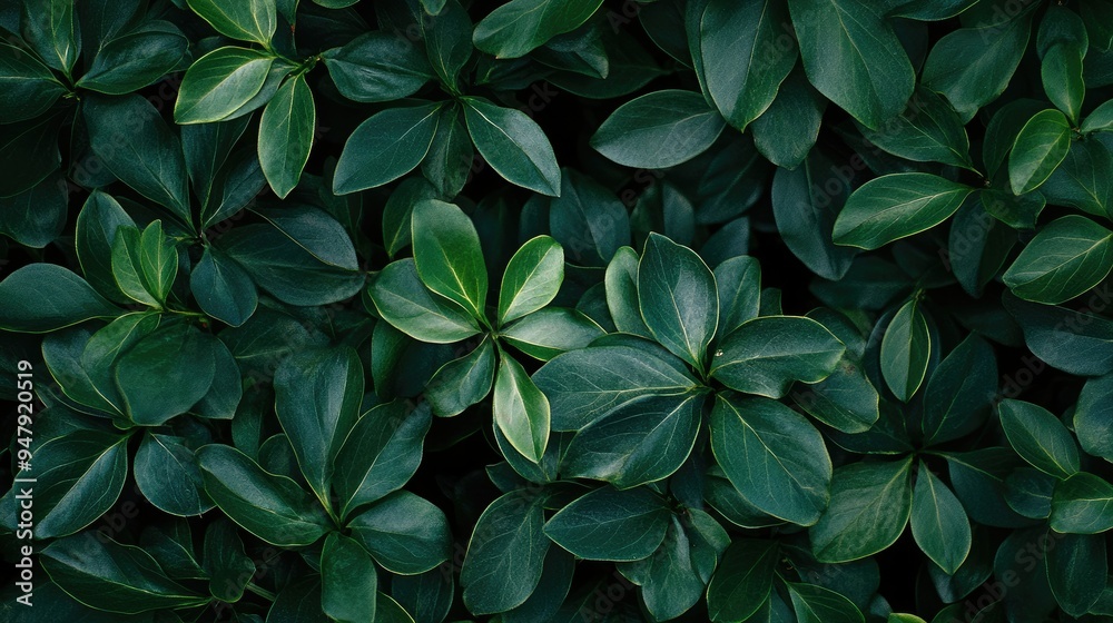 Dark green leaves top view Dark green leaves top view