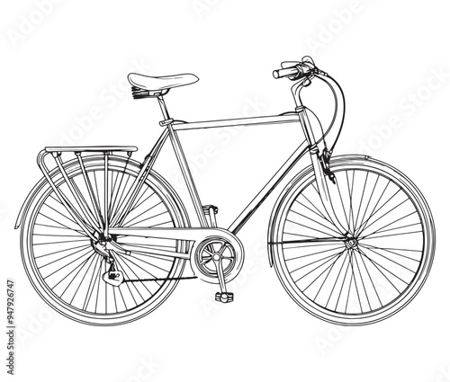 vintage bicycle on white background  photo