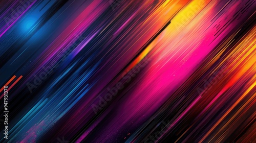 Colorful thin wood lines in an abstract pattern, with a dynamic futuristic backdrop, creating a vibrant and energetic effect