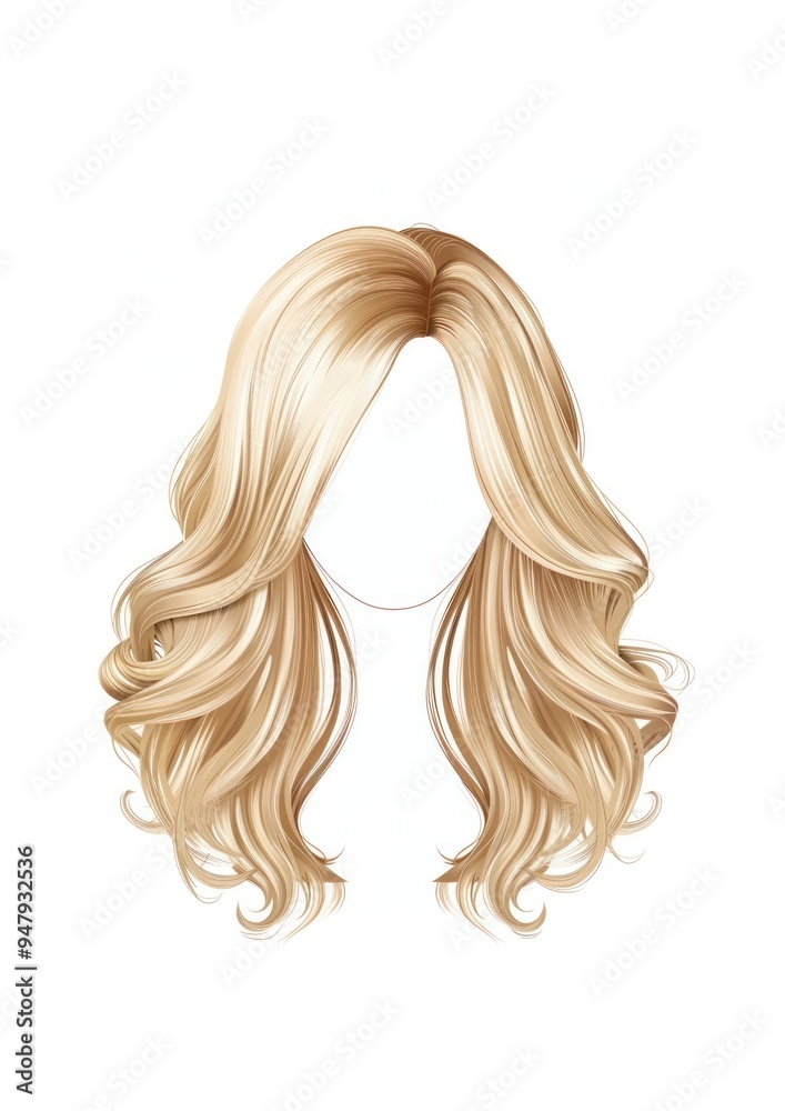 Naklejka premium Blonde wavy hair illustration