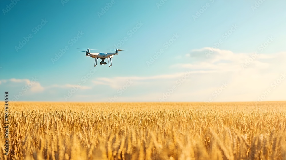 Advanced IoT connected drone capturing aerial imagery and data to monitor crop health and yield in a wheat field enabling precision farming and sustainable agriculture practices Advanced IoT connected drone capturing aerial imagery and data to monitor crop health and yield in a wheat field enabling precision farming and sustainable agriculture practices