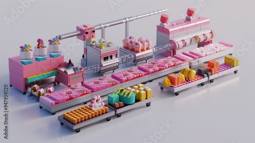 Sugar Rush A Vibrant Candymaking Factory in Action photo