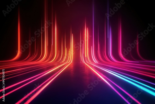 Vibrant neon futuristic digital background