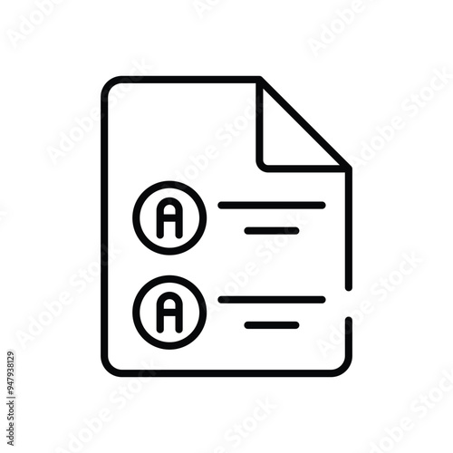 Answer Sheet vector icon