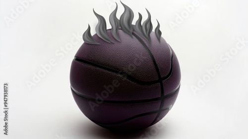 A Unique Take on a Flaming Purple Basketball Sphere