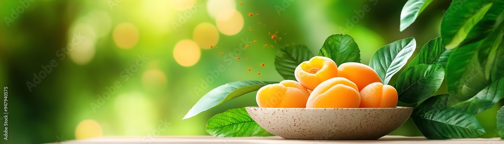 A closeup of Australian apricots on a ceramic dish, with a blurred background of a cozy living room A closeup of Australian apricots on a ceramic dish, with a blurred background of a cozy living room