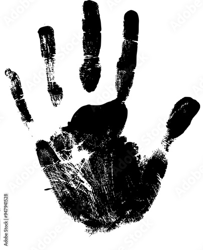 handprint with paint. in vector graphics
