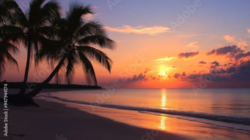 Sunset on a Tropical Beach