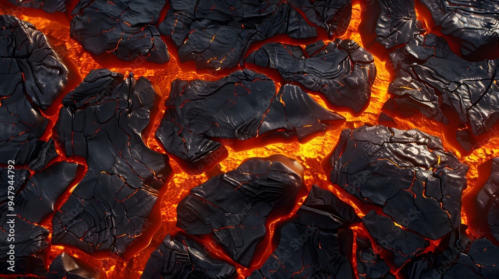 Texture of red-hot lava with fire Texture of red-hot lava with fire