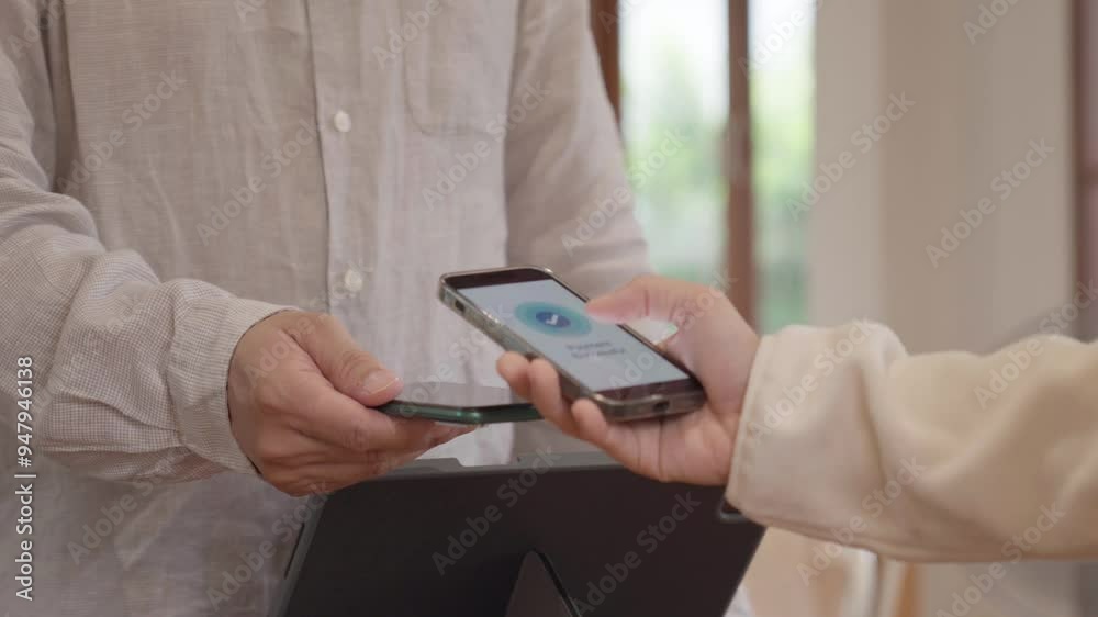 Mobile payment paying for goods over the counter