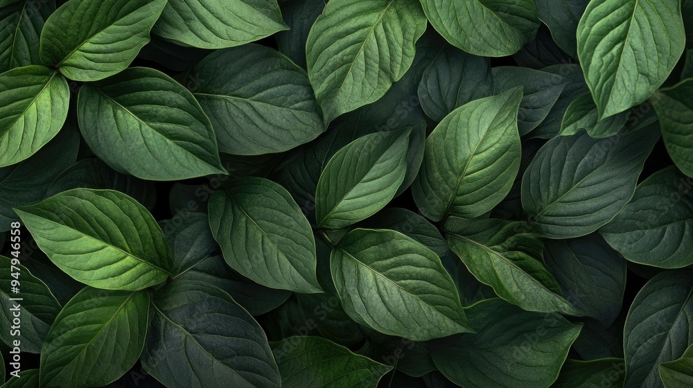Dark green leaves top view Dark green leaves top view