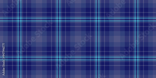 Service background textile fabric, throw check texture seamless. Celtic tartan vector plaid pattern in blue and cyan colors.