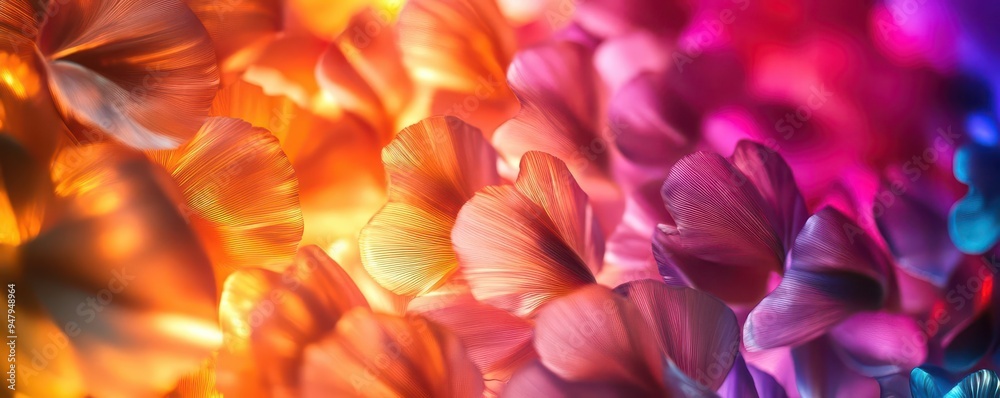 Vibrant close-up of colorful abstract petals in warm and cool hues, creating a dreamy, artistic floral background with a soft glow and bokeh effect. Vibrant close-up of colorful abstract petals in warm and cool hues, creating a dreamy, artistic floral background with a soft glow and bokeh effect.