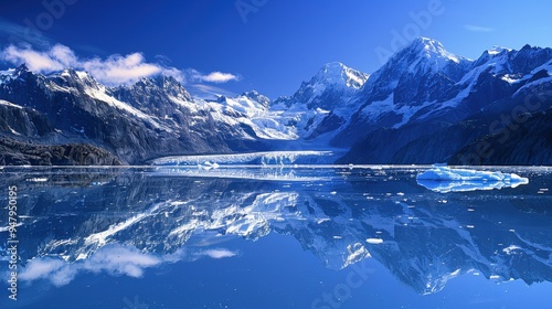 Alaska. Stunning Glacier Bay in the Majestic Mountains of the Last Frontier