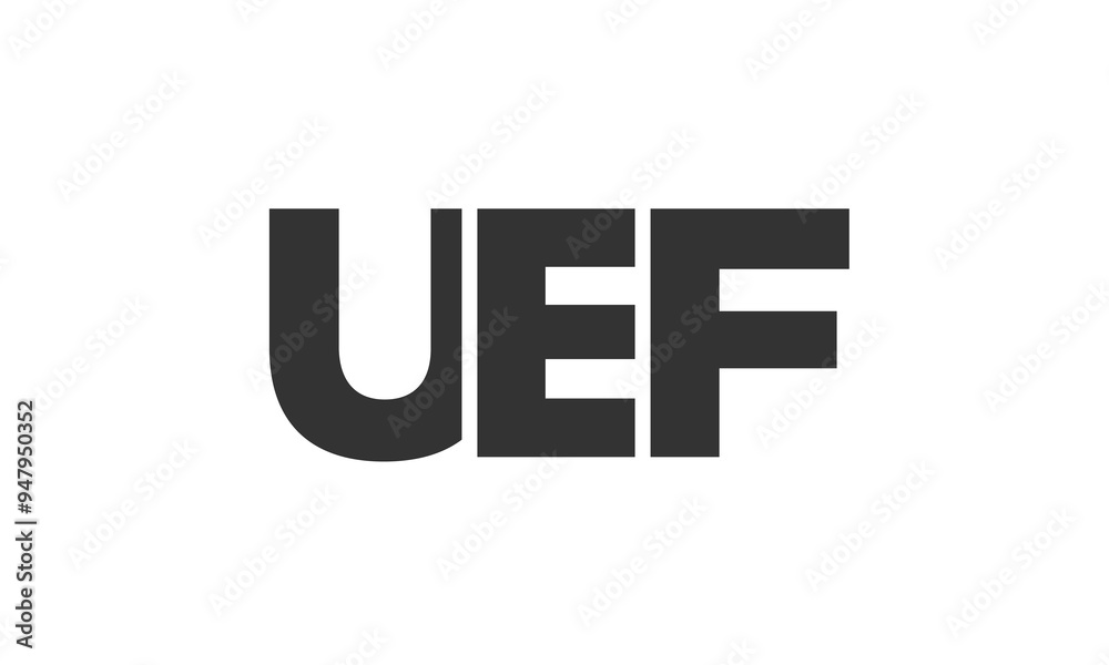 Obraz premium UEF logo design template with strong and modern bold text. Initial based vector logotype featuring simple and minimal typography. Trendy company identity.