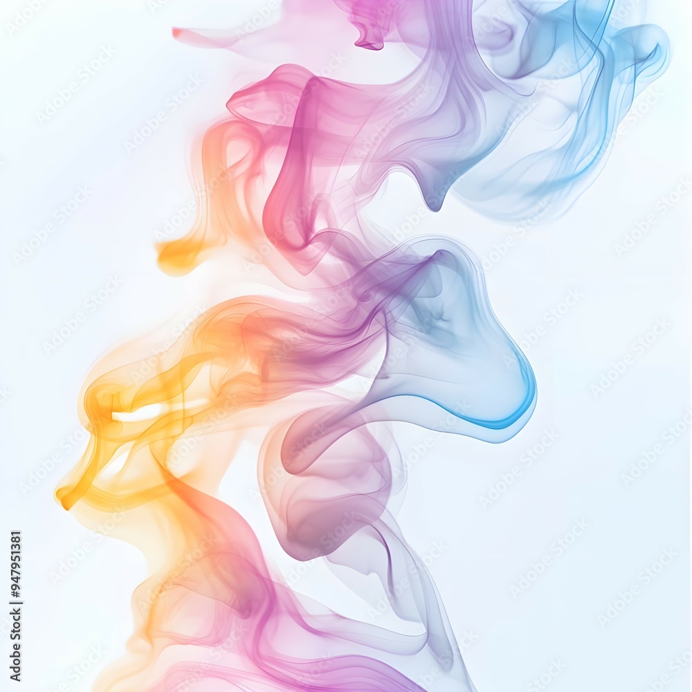 Fototapeta premium Multicolored soft smoke with an abstract background: Copy space, Generative AI