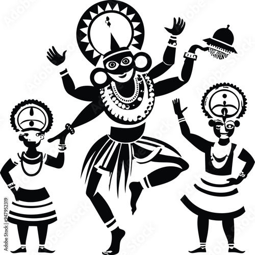 Hindu Gods Minimalist Black Silhouette Vector Collection