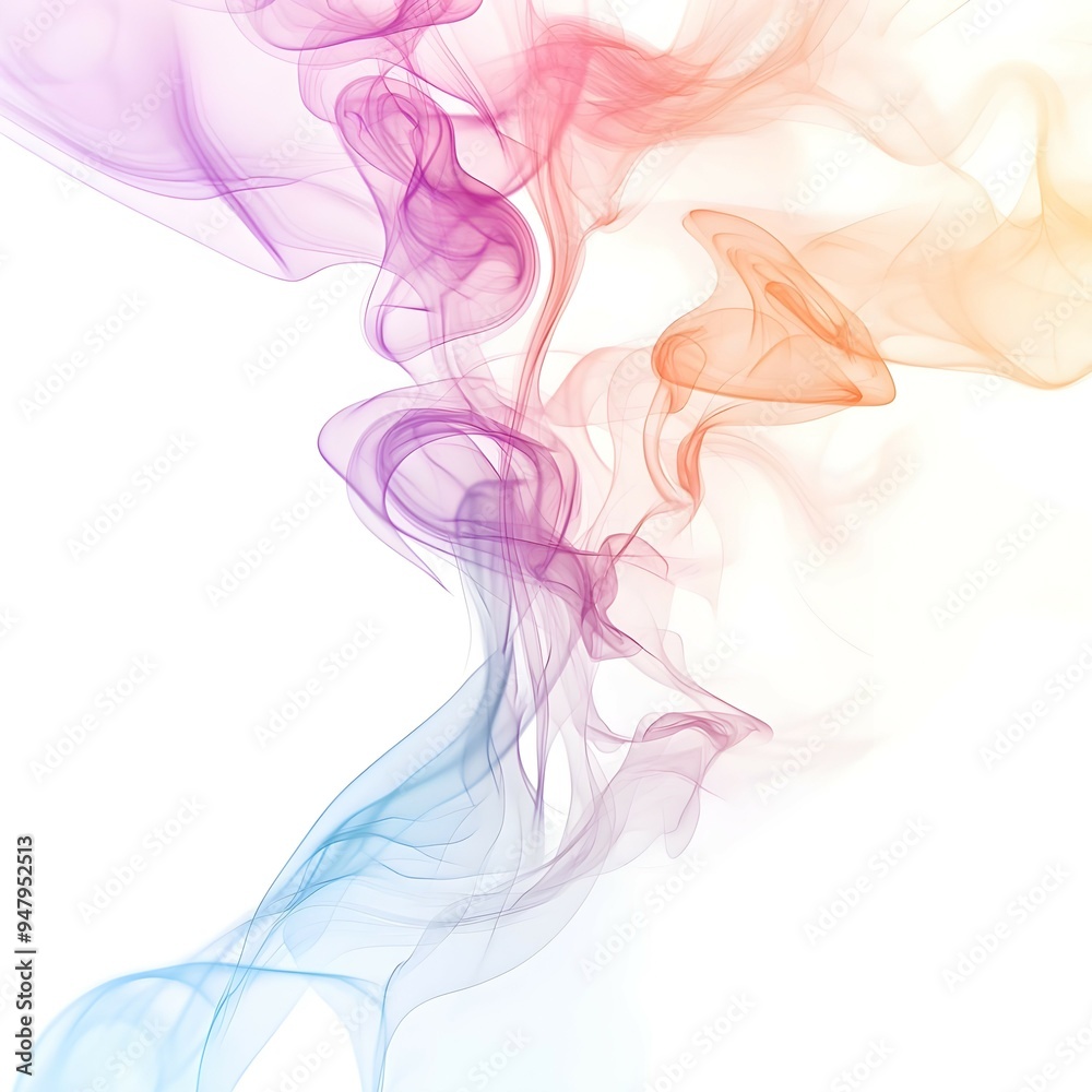 Multicolored soft smoke with an abstract background: Copy space, Generative AI Multicolored soft smoke with an abstract background: Copy space, Generative AI