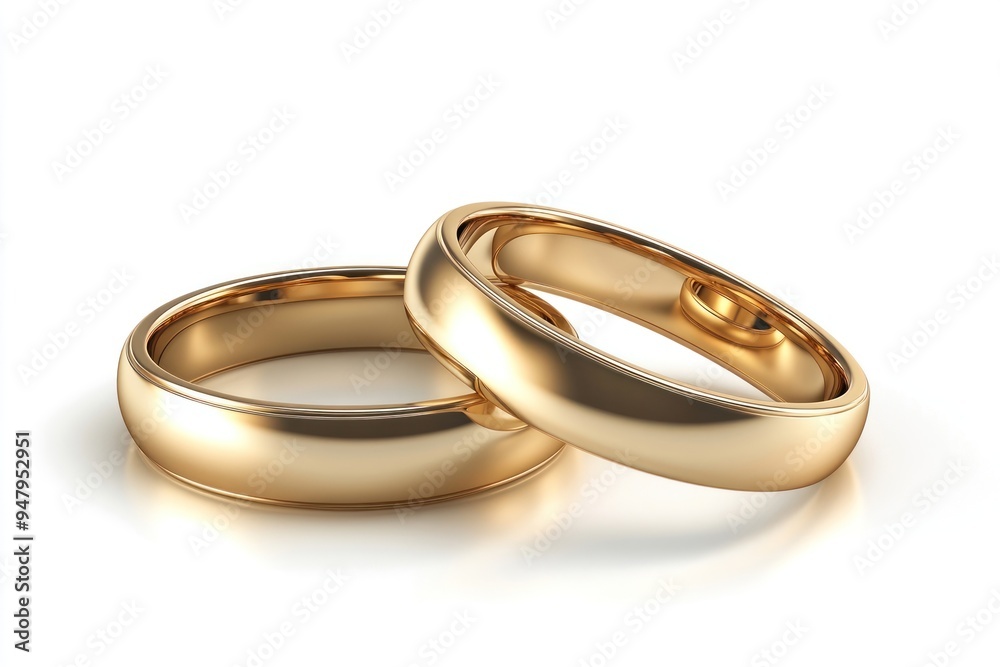 Elegant gold wedding rings pair Elegant gold wedding rings pair