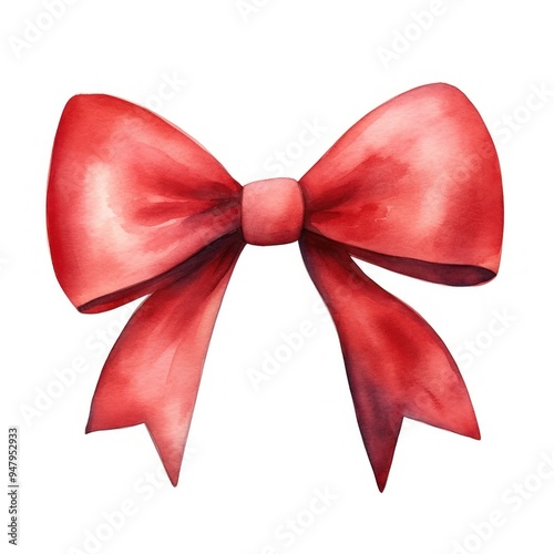 Elegant red watercolor bow illustration